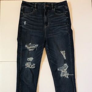 American Eagle distressed high rise curvy jeggings